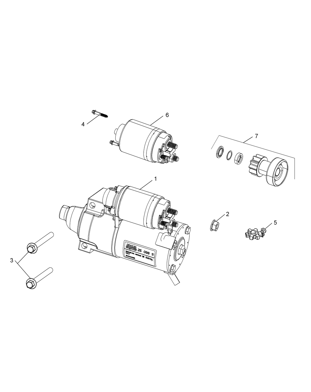 Kohler Cv732-3015 Starting System Diagram and Parts List for Z-FORCESZ48 (53ATDFJB-53ATDFJB050)(2014) Cub Cadet Lawn Tractor